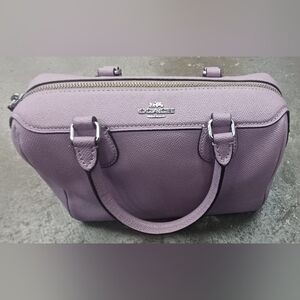 Coach Lavender Saffiano Leather Satchel